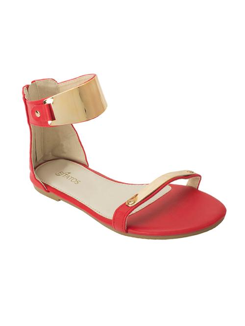 red ankle strap sandals - 14714870 - Very Small Image - 1