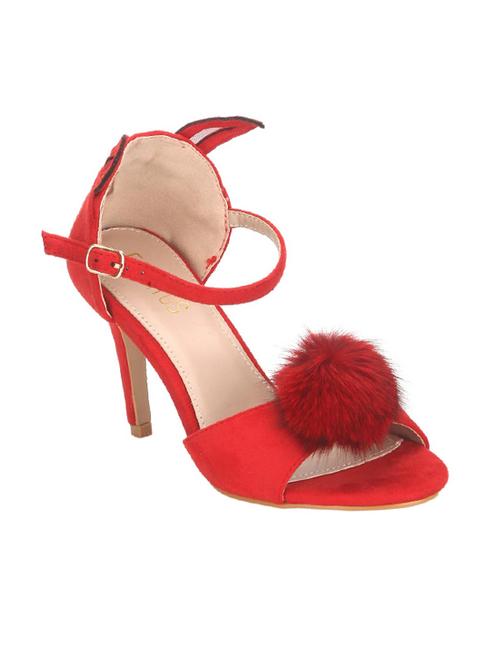 red suede ankle strap sandals - 14714909 - Very Small Image - 1