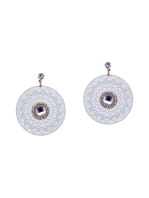 white metal drop earring - 14715451 - Very Small Image - 1