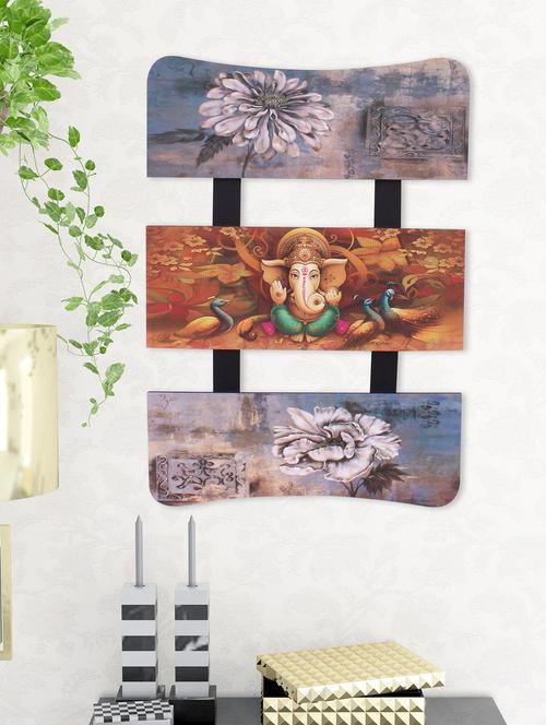 digital print ganesha on wooden frame wall art  - 14717588 - Very Small Image - 1