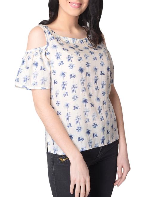 white colored printed top - 14720687 - Very Small Image - 1