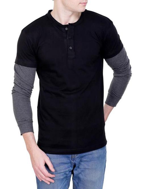 black cotton t-shirt - 14722201 - Very Small Image - 1