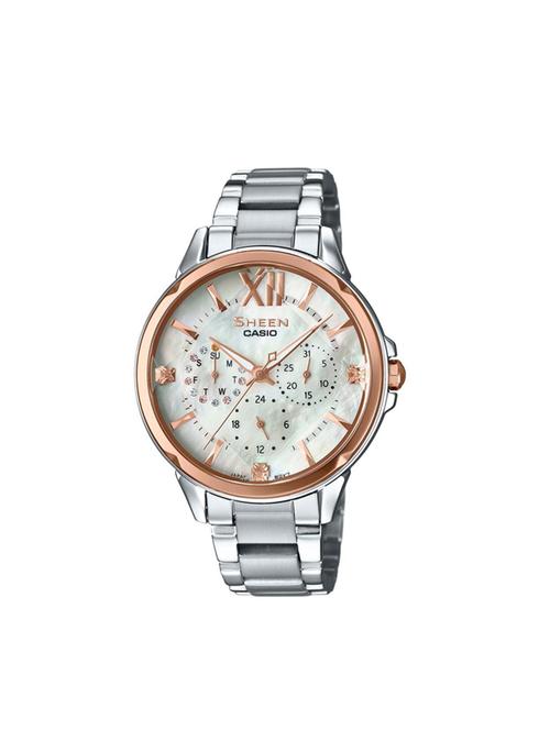 casio silver dial  analog watch for women - sh200 - 14730150 - Very Small Image - 1
