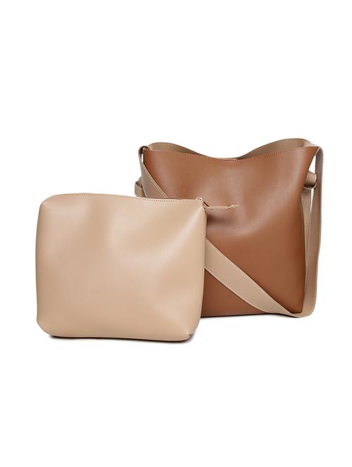 brown leatherette  regular handbag - 14730531 - Very Small Image - 1