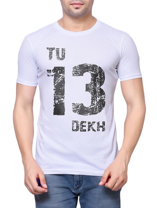 white cotton chest print tshirt - 14732543 - Very Small Image - 1