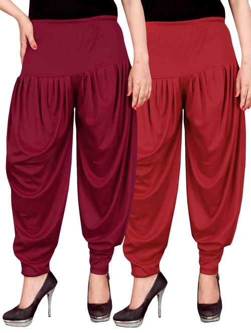 set of 2 multicolour lycra dhoti salwar combo - 14734779 - Very Small Image - 1