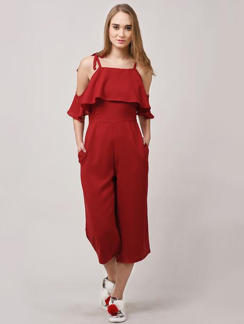 cold shoulder ruffed jumpsuit - 14735127 - Very Small Image - 1