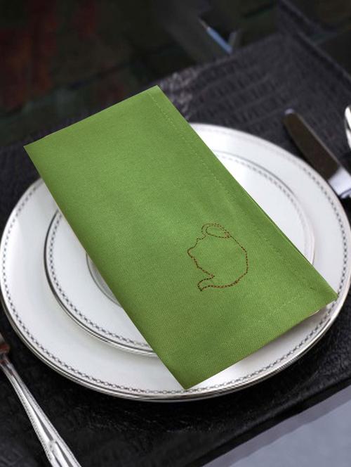 100 % cotton embroidered cotton napkins with motives - 14735449 - Very Small Image - 1
