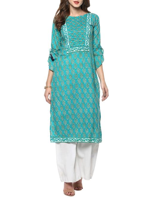 women's straight kurta - 14736635 - Very Small Image - 1