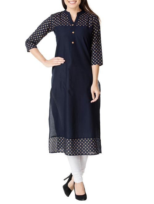 Block print straight kurta - 14736655 - Very Small Image - 1