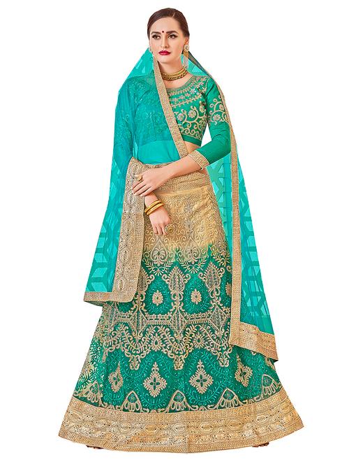 blue bangalore silk aline lehenga - 14737727 - Very Small Image - 1