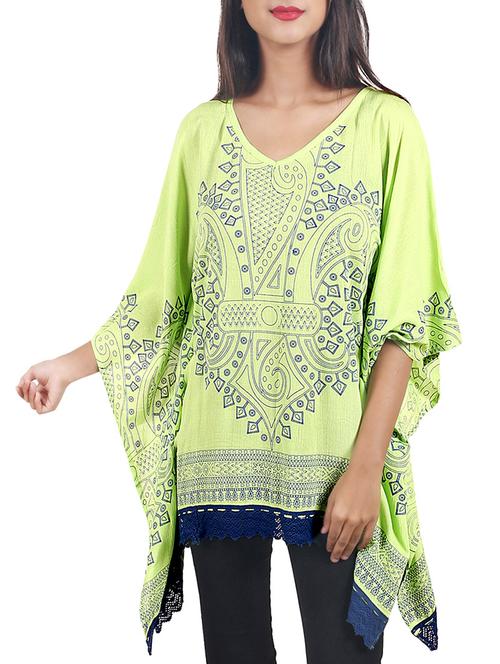 green printed kaftan - 14739987 - Very Small Image - 1