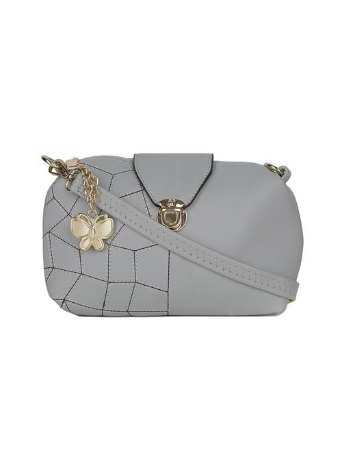 grey leatherette  regular sling bag - 14742428 - Very Small Image - 1