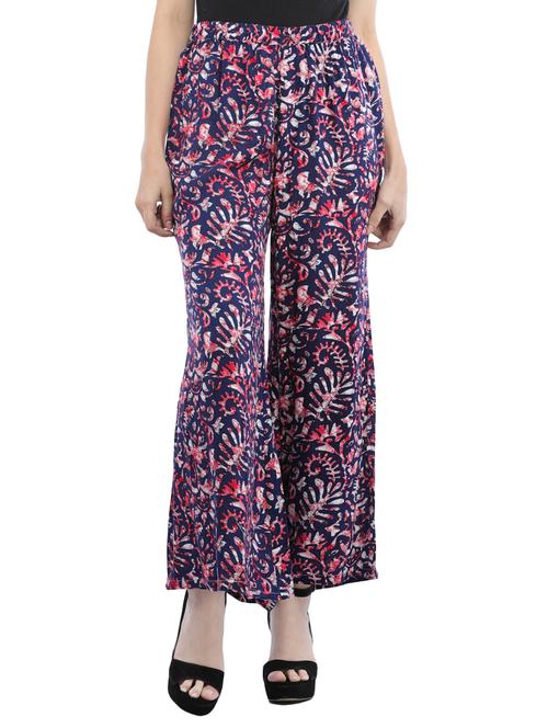 navy blue viscose palazzos - 14742864 - Very Small Image - 1