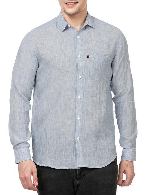 light blue linen casual shirt - 14743267 - Very Small Image - 1
