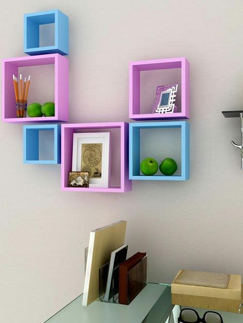 nesting square shape set of 6 wall racks shelves - 14746200 - Very Small Image - 1