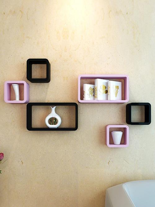 set of 6 cube rectangle designer wall rack shelves - 14746281 - Very Small Image - 1