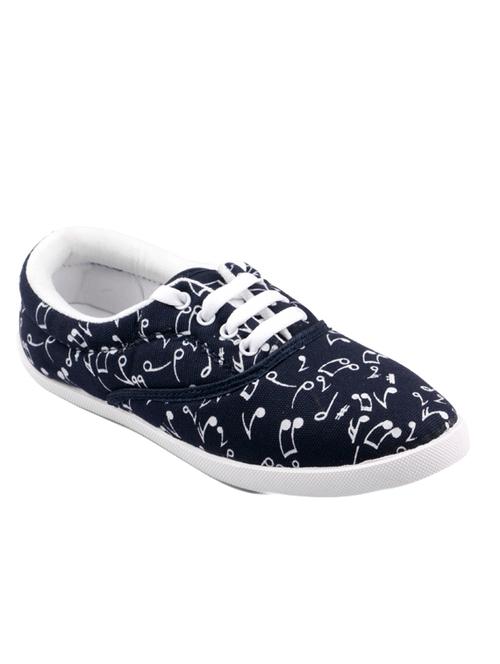 navy canvas laceup casual shoes - 14746708 - Very Small Image - 1