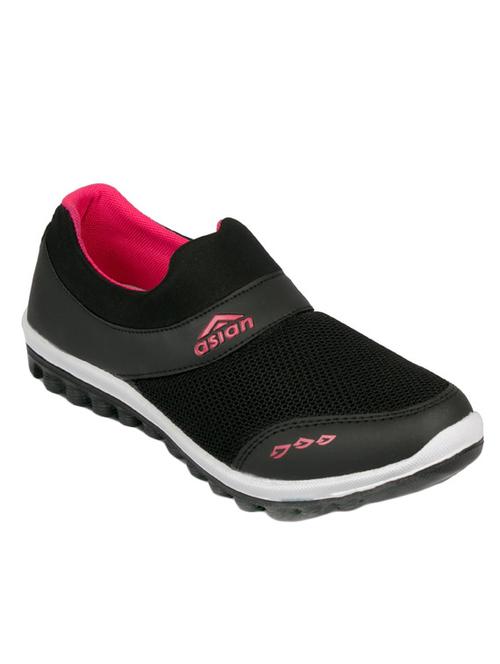 black mesh slip on sports shoes - 14746741 - Very Small Image - 1