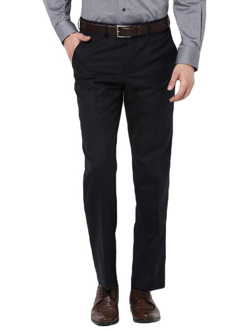 black polyester blend flat front  formal trouser - 14748077 - Very Small Image - 1