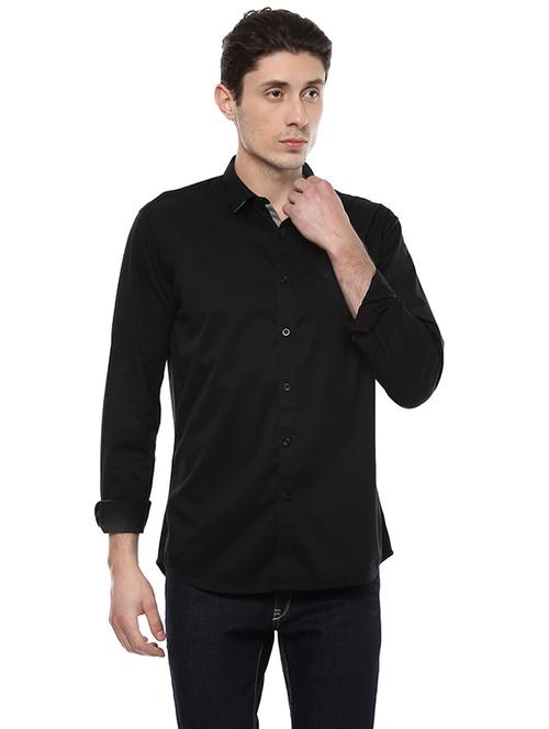 black cotton casual shirt - 14748210 - Very Small Image - 1