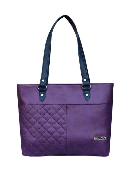 purple leatherette regular handbag - 14749520 - Very Small Image - 1