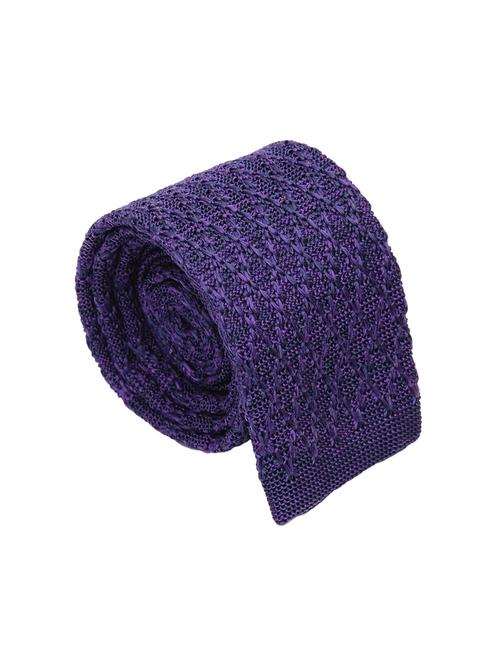 purple micro fiber tie with lapelpin and handkerchief - 14750199 - Very Small Image - 1