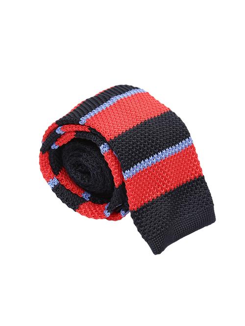 red micro fiber tie with lapelpins and handkerchief - 14750211 - Very Small Image - 1