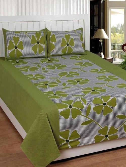 floral cotton double bedsheet with 2 pillow covers - 14750502 - Very Small Image - 1