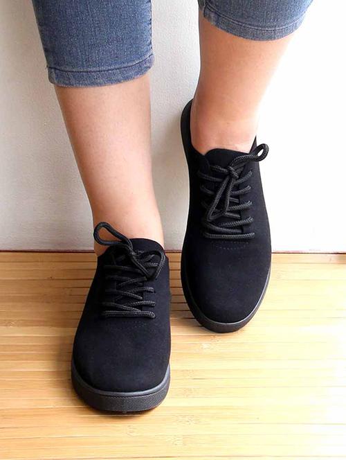 black suede laceup sneakers - 14753615 - Very Small Image - 1