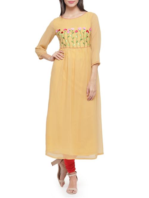 embroidered flared kurta - 14759209 - Very Small Image - 1