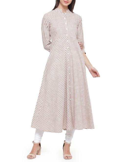 purple khadi flared kurta - 14759256 - Very Small Image - 1