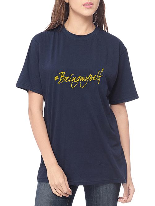 navy blue cotton regular tshirt - 14759278 - Very Small Image - 1