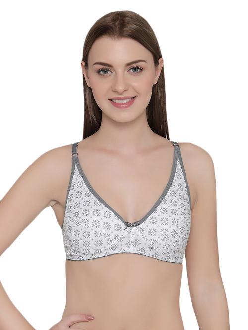white cotton blend bra - 14760143 - Very Small Image - 1