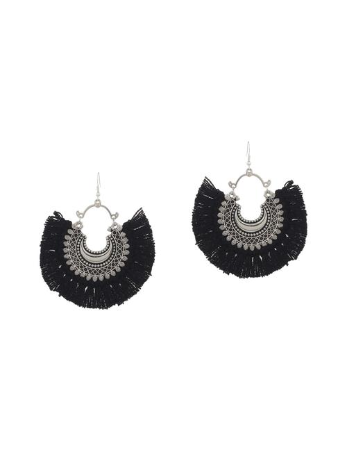 black metal chandballi earrings - 14760871 - Very Small Image - 1