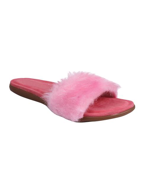 pink faux leather slides - 14761706 - Very Small Image - 1
