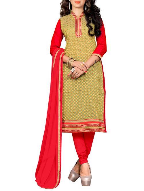 multicolored churidaar suits unstitched suit - 14762853 - Very Small Image - 1