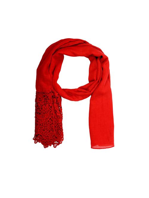 red cotton stole - 14763109 - Very Small Image - 1