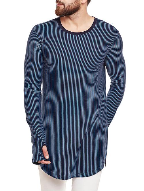 blue cotton thumb hole t-shirt - 14763354 - Very Small Image - 1