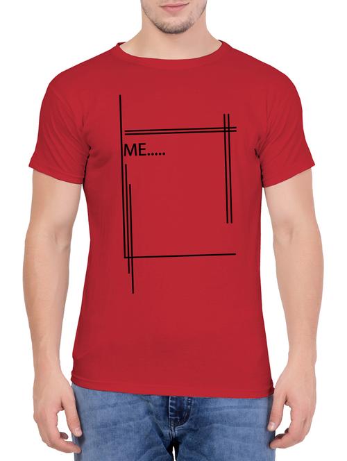 red cotton chest print tshirt - 14763406 - Very Small Image - 1