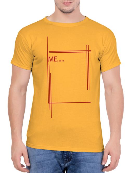 yellow cotton chest print tshirt - 14763411 - Very Small Image - 1