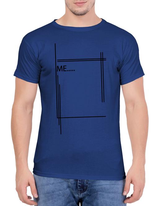 blue cotton chest print tshirt - 14763413 - Very Small Image - 1