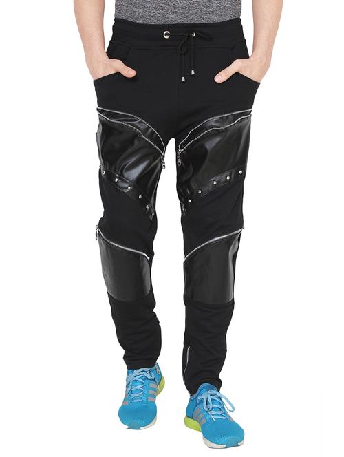 black cotton  full length track pant - 14763935 - Very Small Image - 1