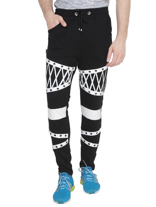 black cotton  full length track pant - 14763950 - Very Small Image - 1