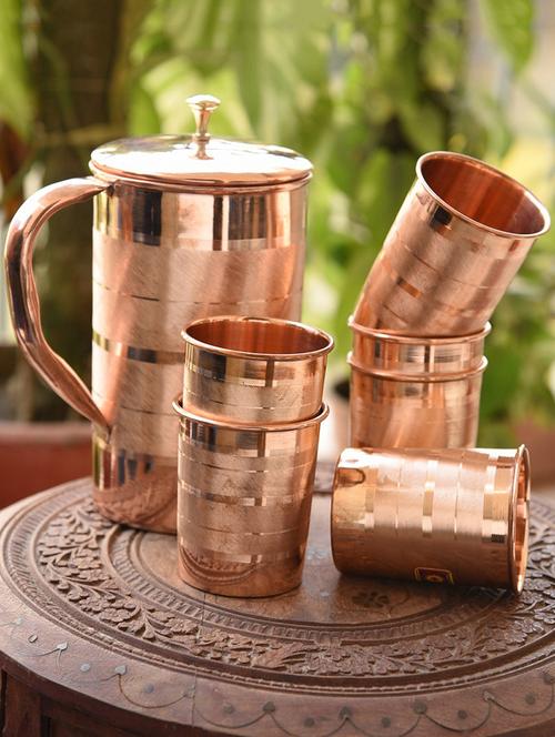 frestoldesigner copper jug with six glasses - 14764425 - Very Small Image - 1