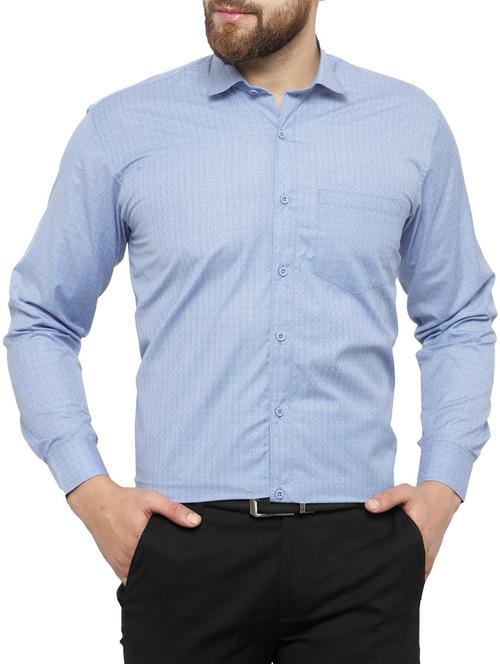 blue cotton blend formal shirt - 14767305 - Very Small Image - 1
