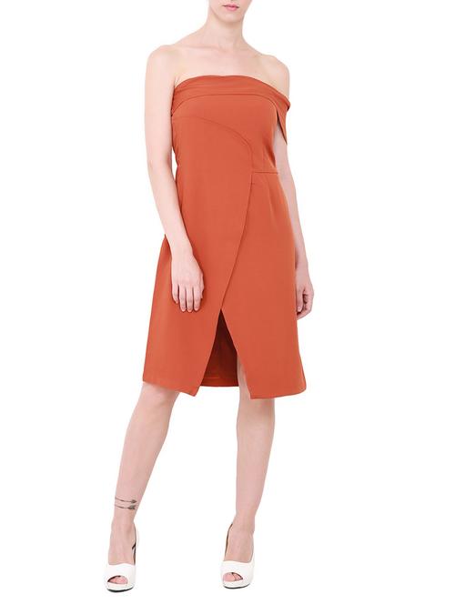 off shoulder front overlap dress - 14768990 - Very Small Image - 1