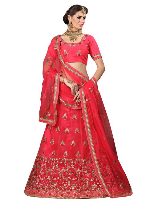 pink net panelled lehenga - 14769027 - Very Small Image - 1