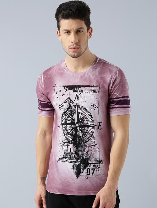 pink cotton front print tshirt - 14770005 - Very Small Image - 1