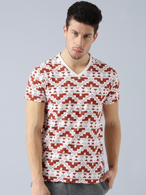 red cotton all over print tshirt - 14770043 - Very Small Image - 1